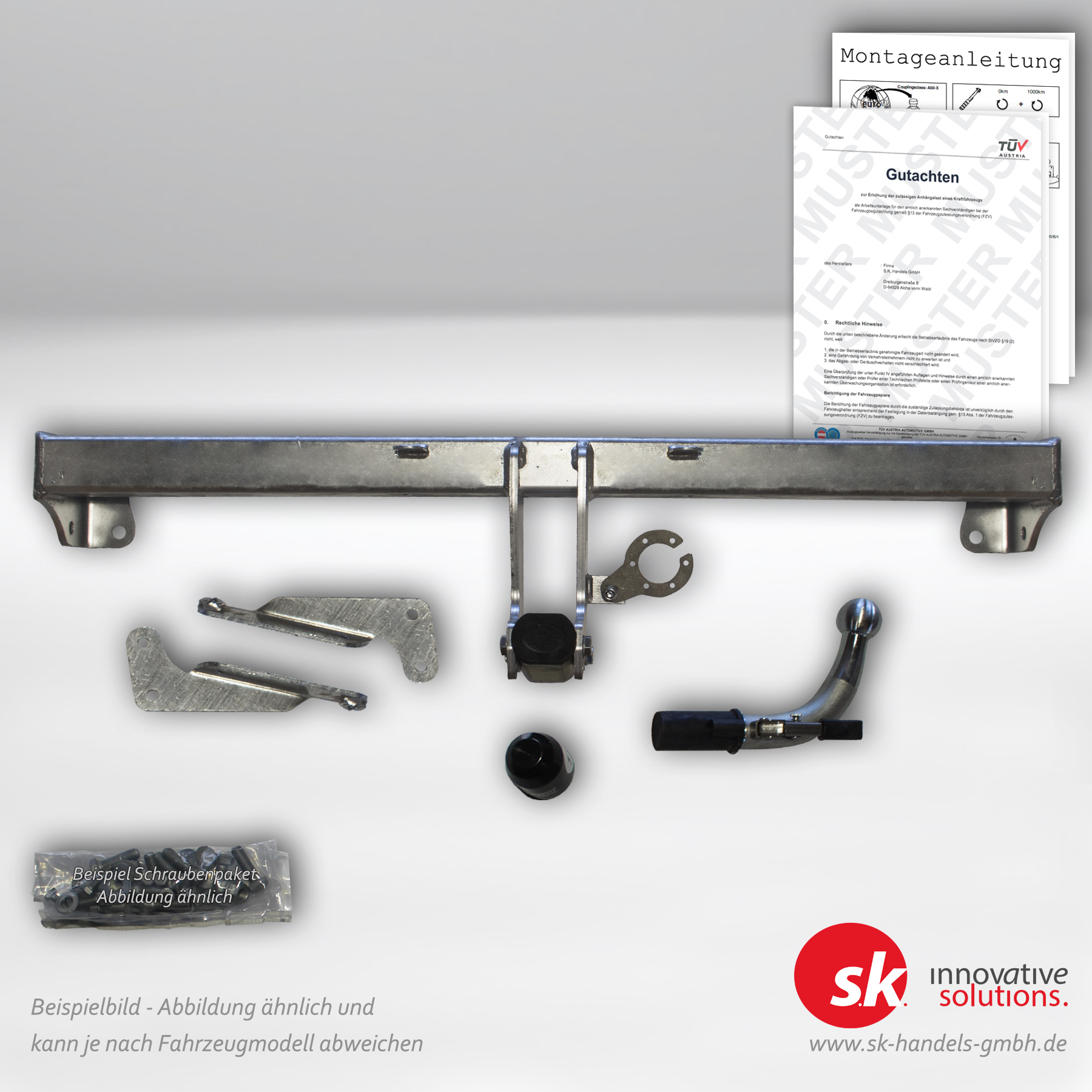 Verstärkte Anhängerkupplung, abnehmbar, für VW Caddy III