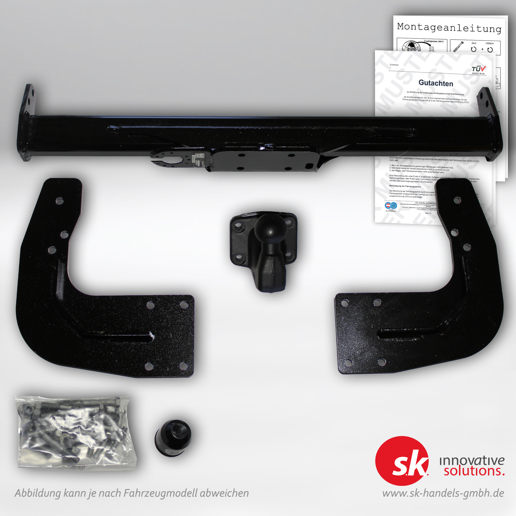 Verstärkte Anhängerkupplung, Flansch, für Mercedes-Benz Sprinter Kasten bis 3,8 t ohne Trittstufe