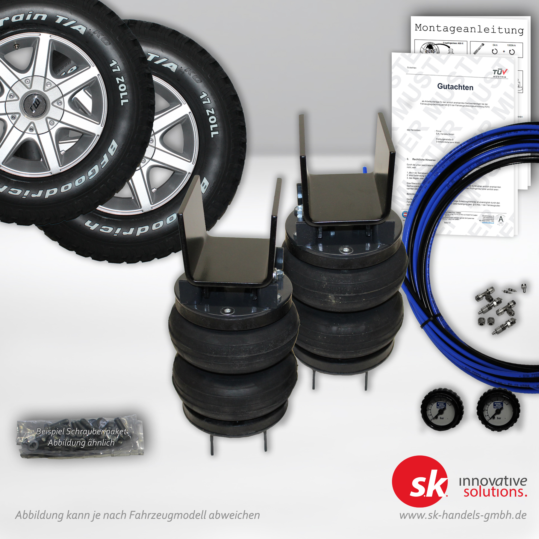 Set zur Auflastung für Nissan Navara mit serienmäßiger 17''-Bereifung