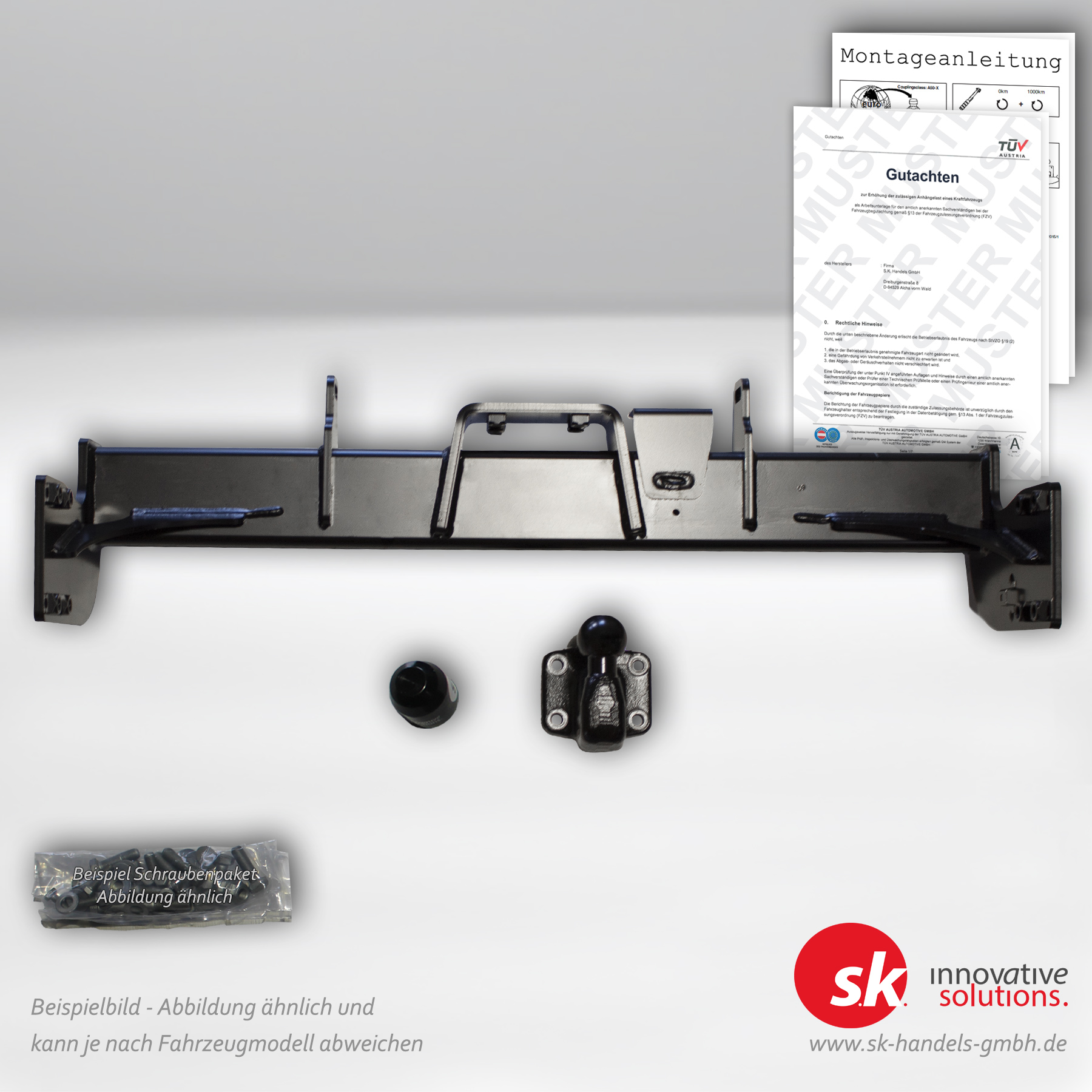 Verstärkte Anhängerkupplung, Flansch, für MAN TGE Pritsche