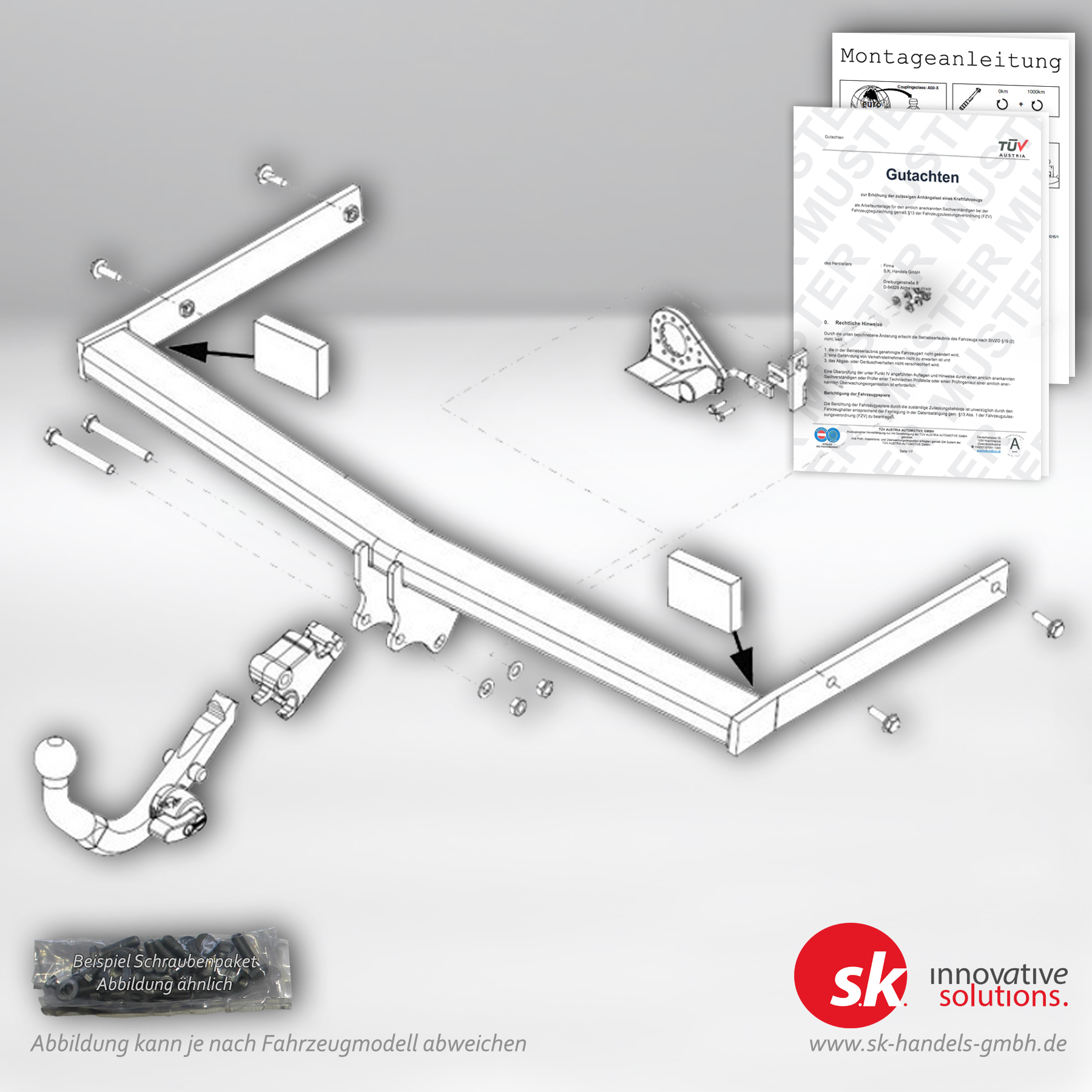 Verstärkte Anhängerkupplung, abnehmbar, für Skoda Octavia