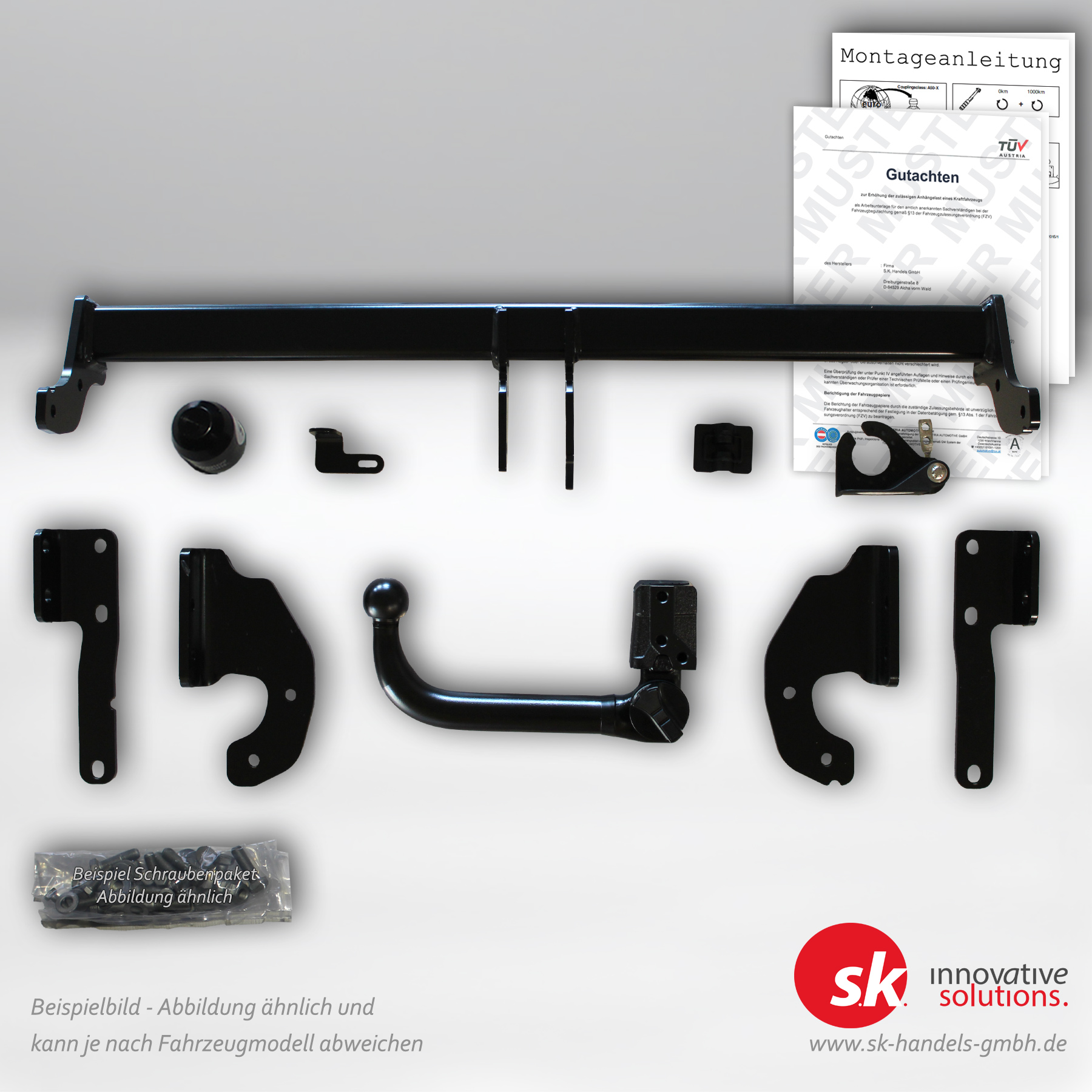 Abnehmbare Anhängerkupplung und Gutachten zur Anhängelasterhöhung Nissan X-Trail T33