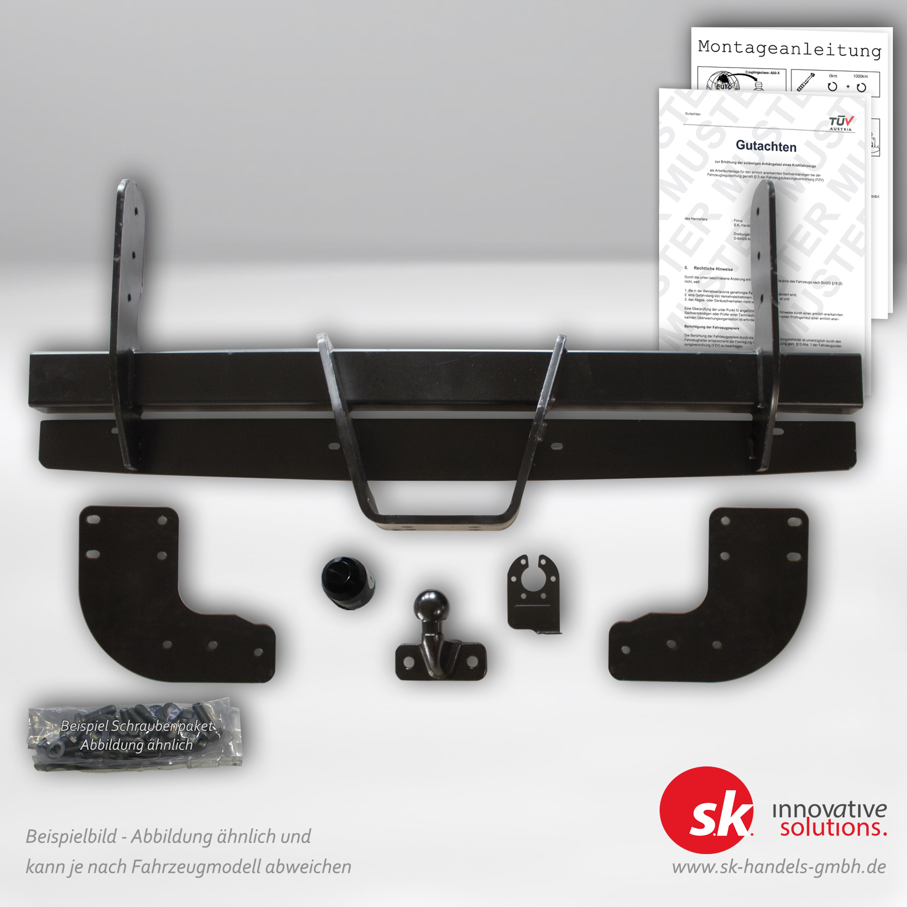 Verstärkte Anhängerkupplung, Flansch, für VW Crafter Kasten