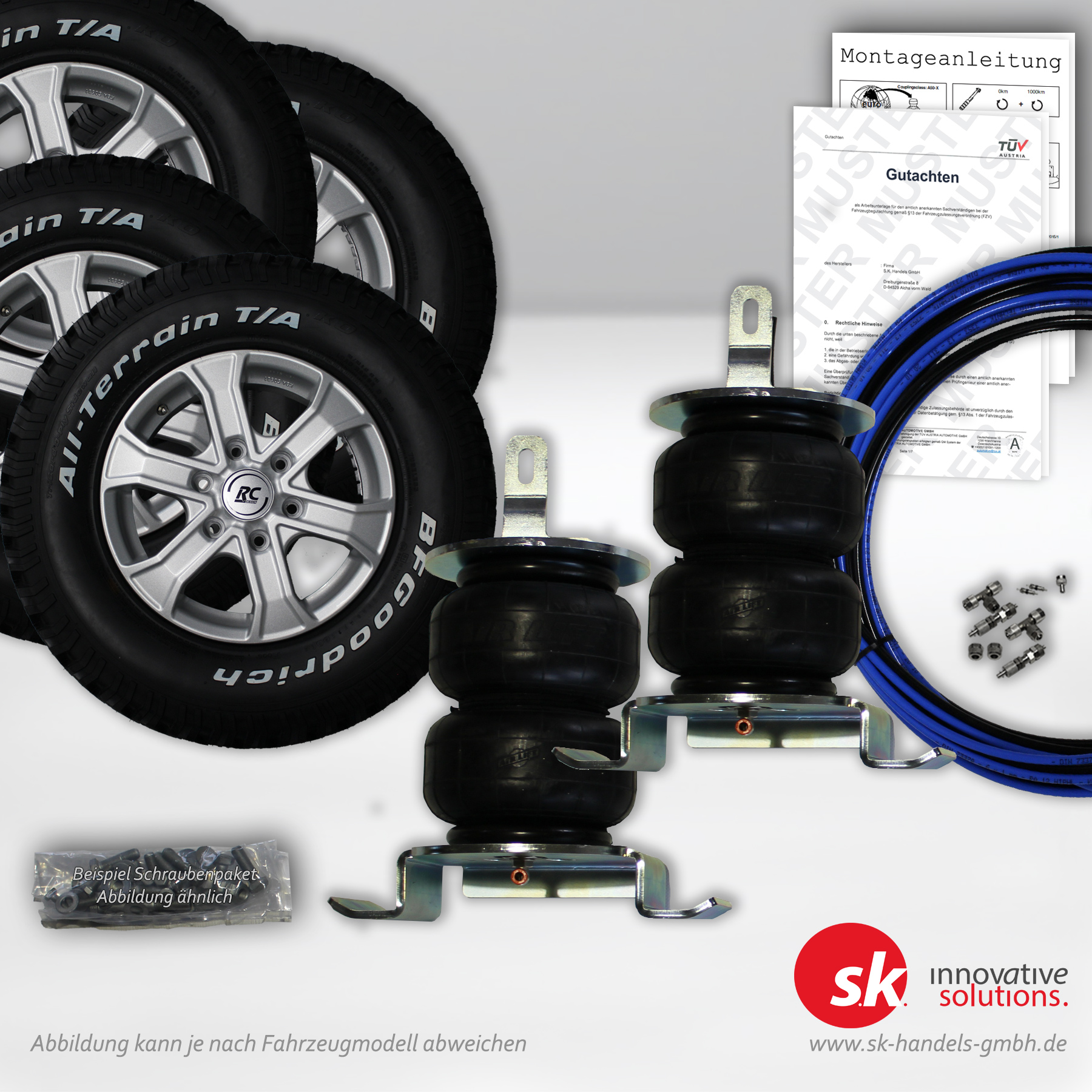 Auflastung VW Amarok 3500 kg Luftfedern + Kompletträder
